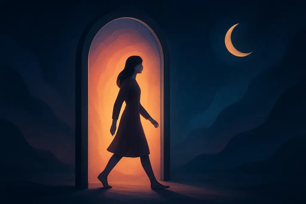 Dream illustration: Walking through a mirror portal