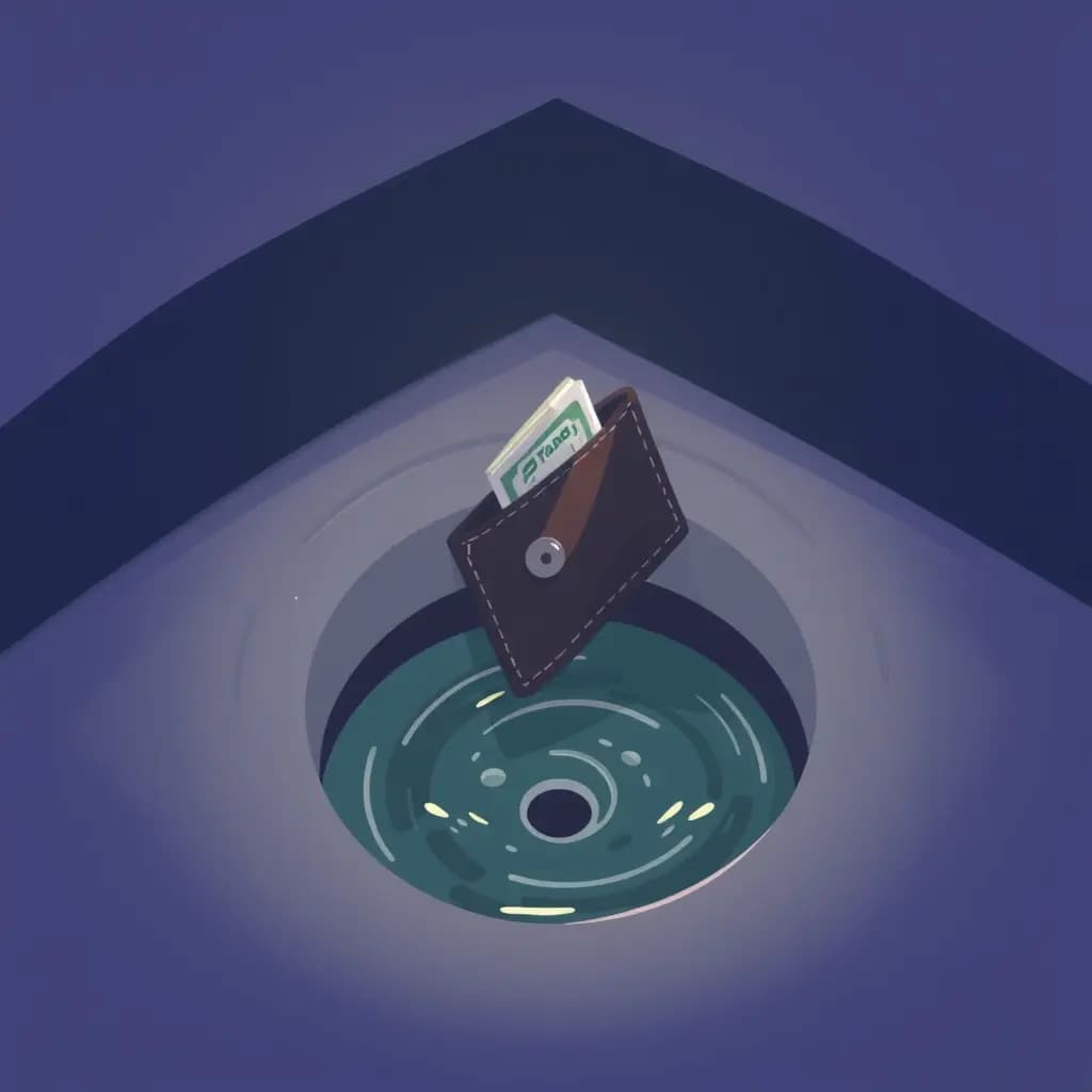 Dream illustration: Wallet lost down drain