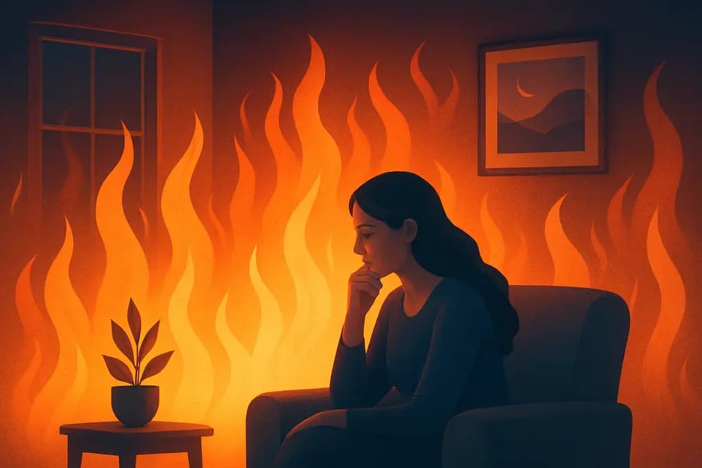 Dream illustration: walls of fire in my house dream meaning
