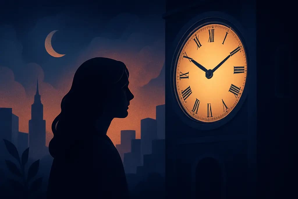 Dream illustration: Watching a city clock stop