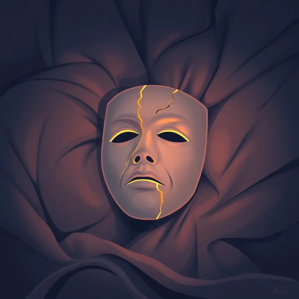 Dream illustration: Wax mask begins cracking