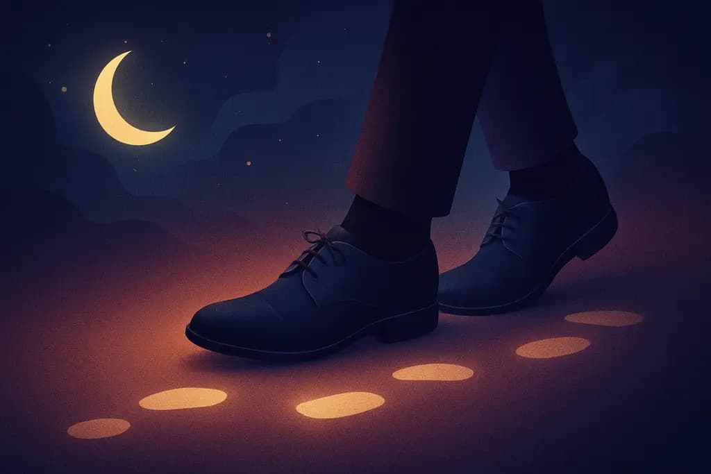 Dream illustration: Wearing shoes that leave no footprints