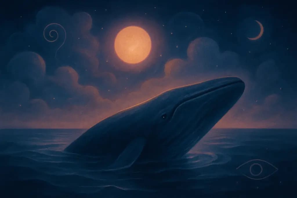 Dream illustration: Whale surfacing nearby