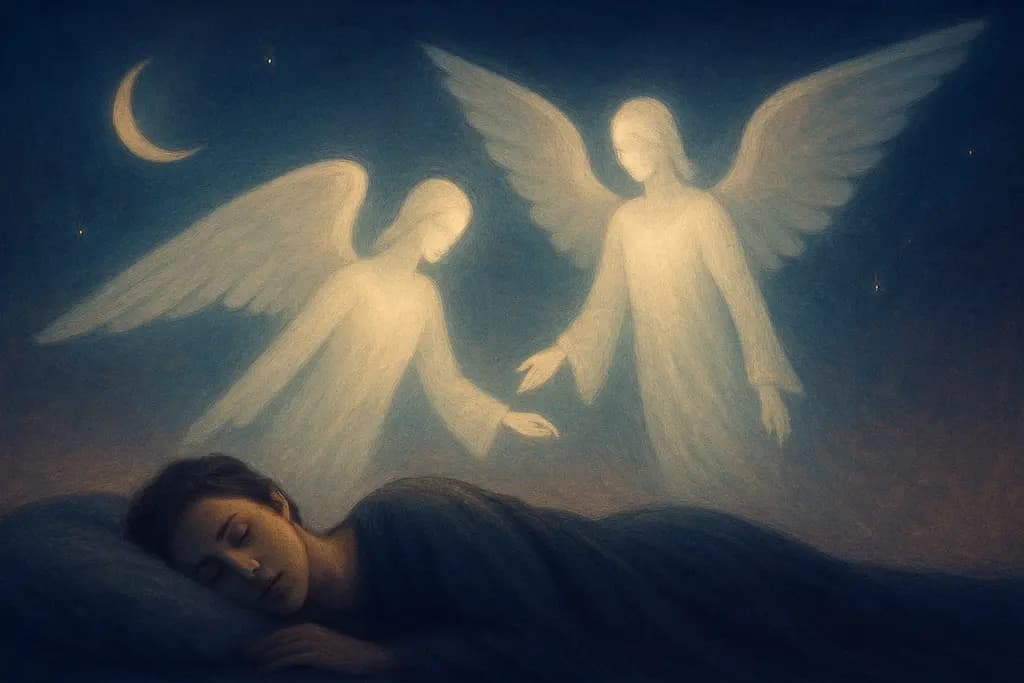 Dream illustration: white angels appearing in my dream