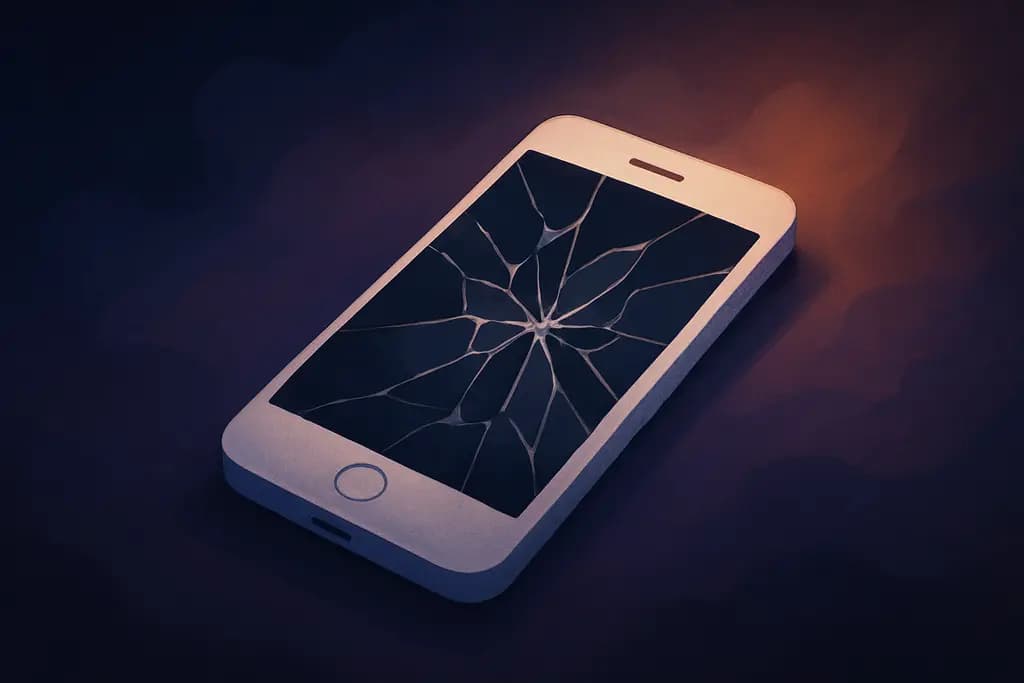 Dream illustration: white broken phone screen meaning