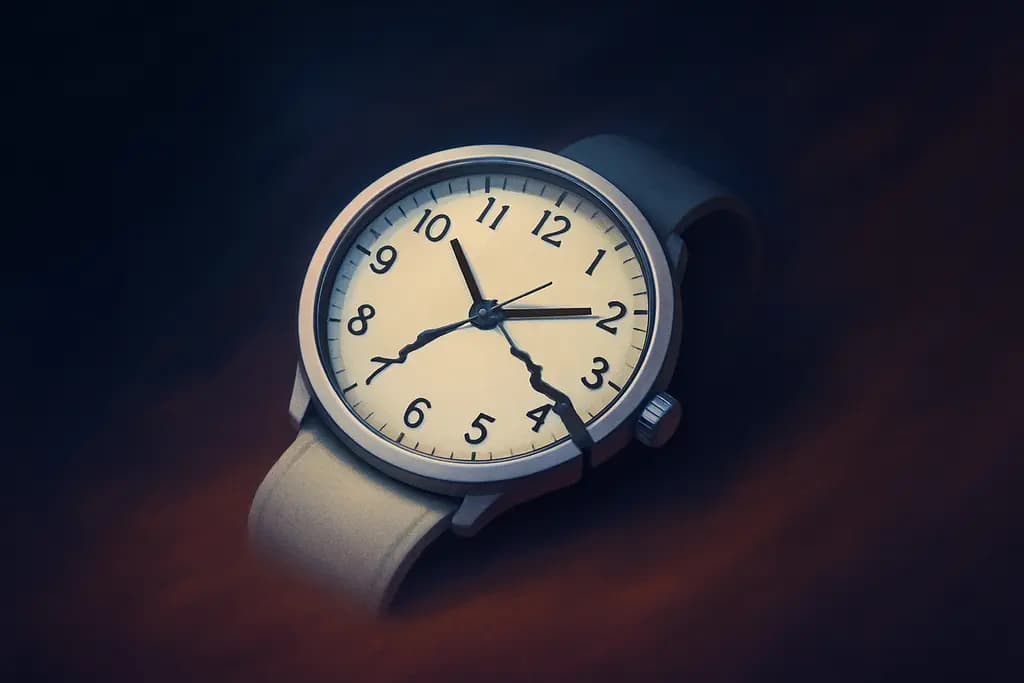 Dream illustration: white broken watch
