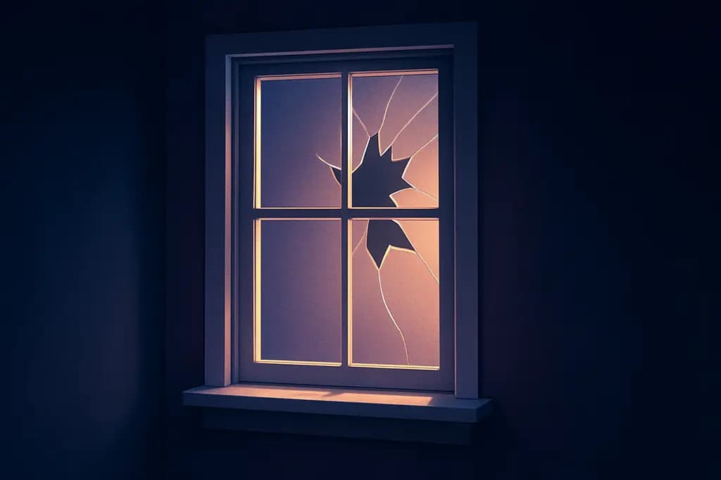 Dream illustration: white broken window meaning
