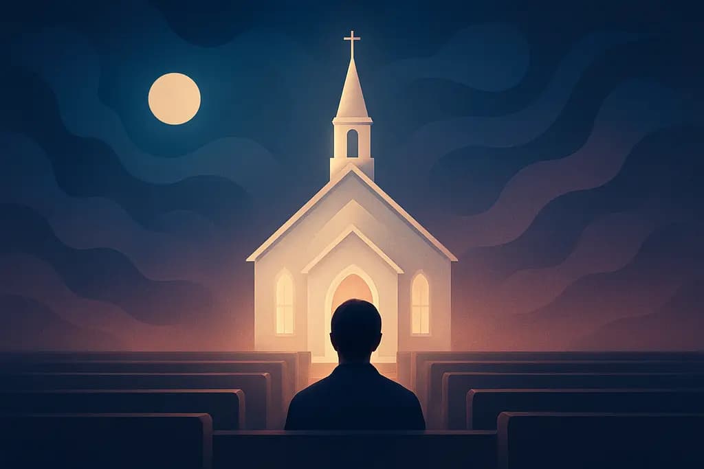 Dream illustration: white church service dream
