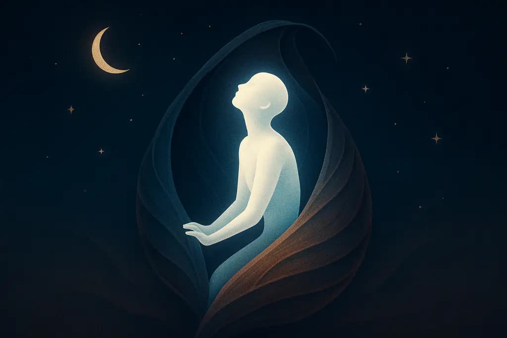 Dream illustration: white emerging from a cocoon dream