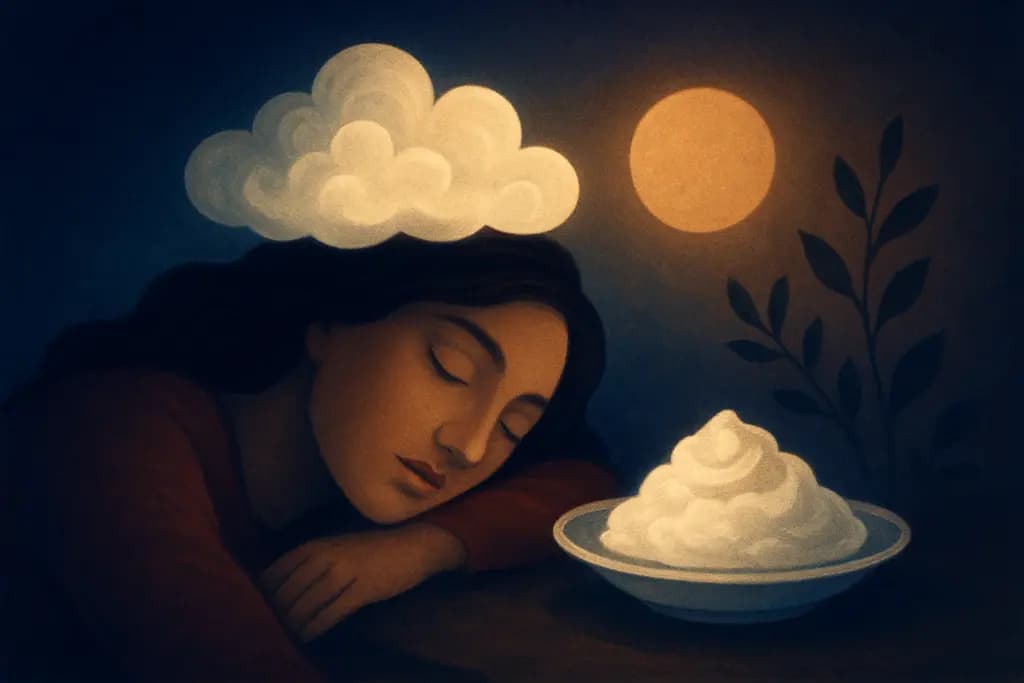 Dream illustration: white food that tastes like vivid memories dream meaning