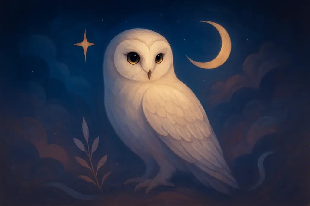 Dream illustration: White owl