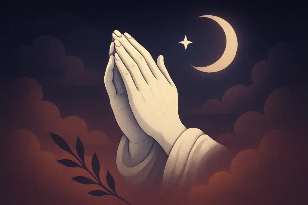 Dream illustration: white praying hands dream meaning