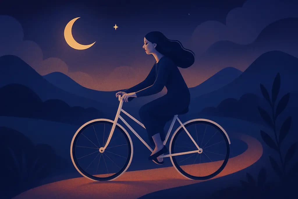 Dream illustration: white Riding a Bike