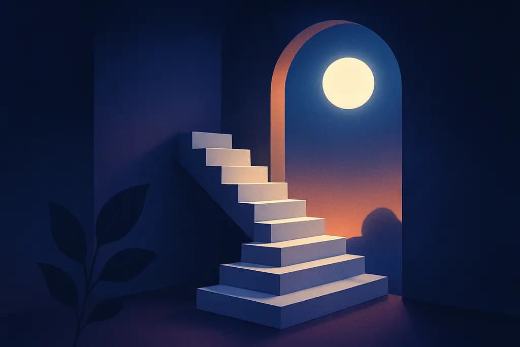 Dream illustration: white staircase dream meaning