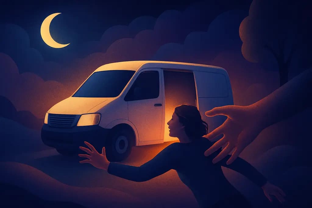 Dream illustration: white van kidnapping dream