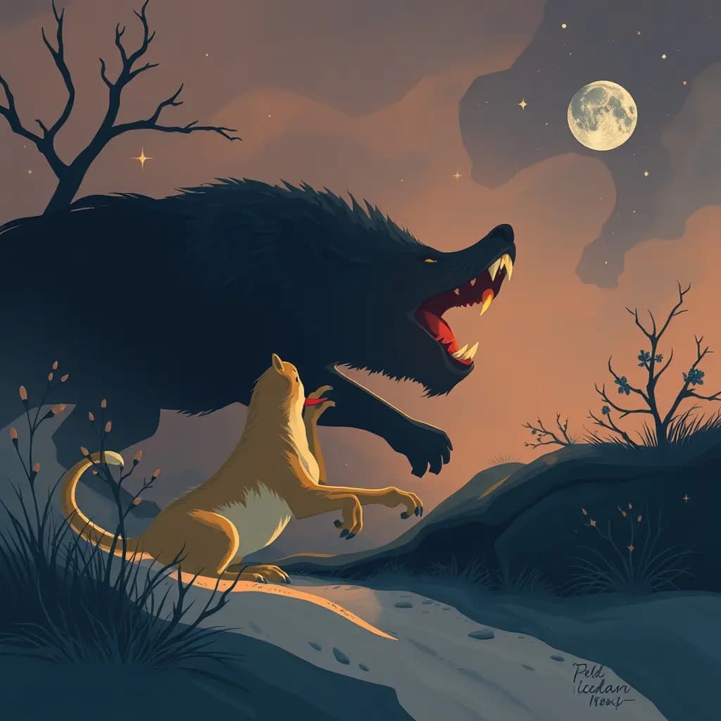 Dream illustration: Wild animal attack