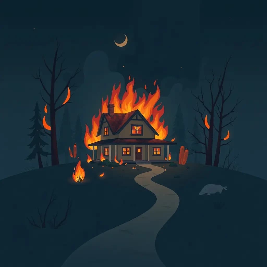 Dream illustration: Wildfire surrounding house