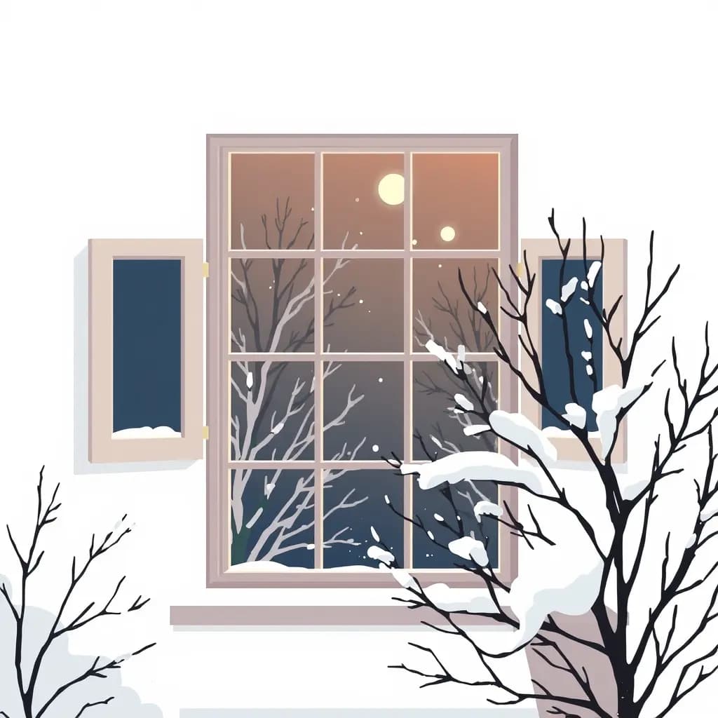 Dream illustration: Window opens into winter