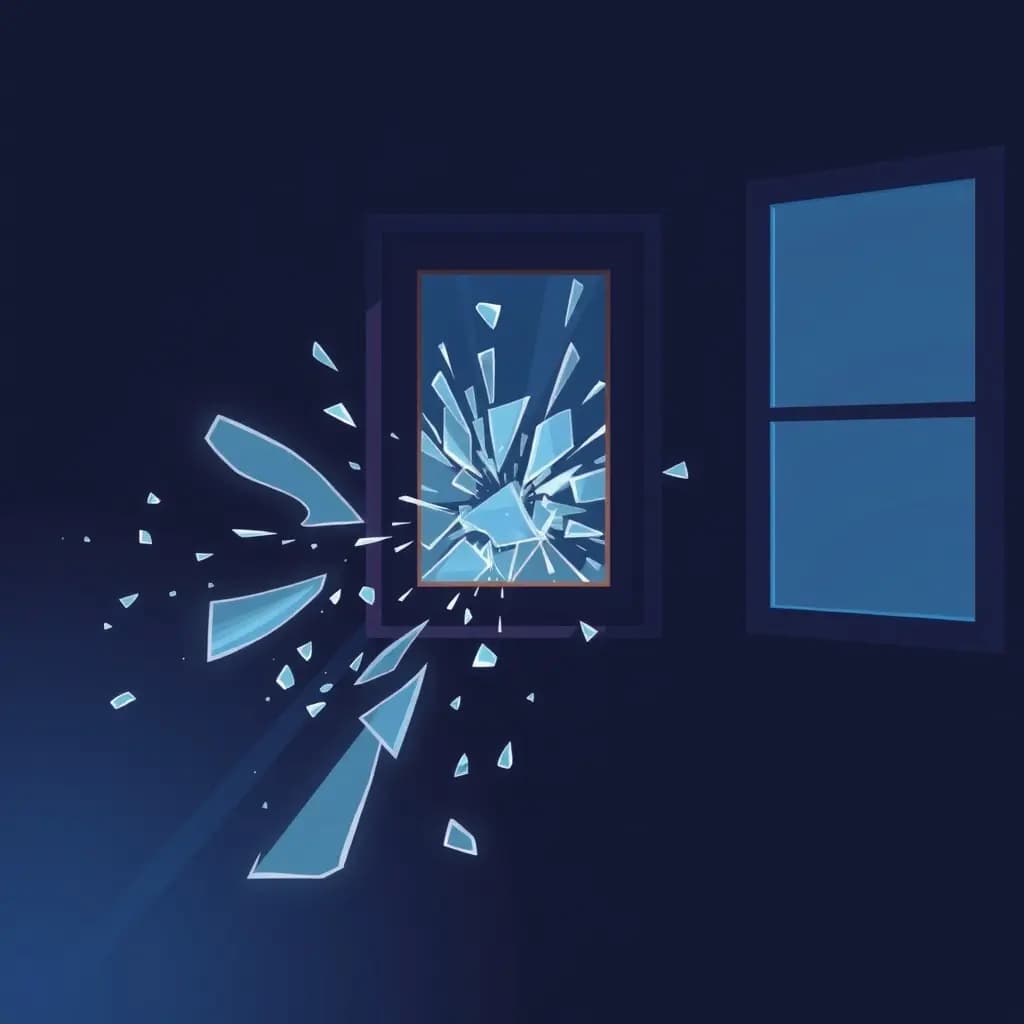 Dream illustration: Windows shattering without cause