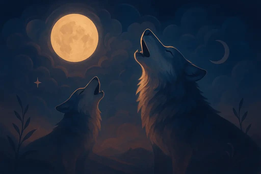 Dream illustration: Wolves howling