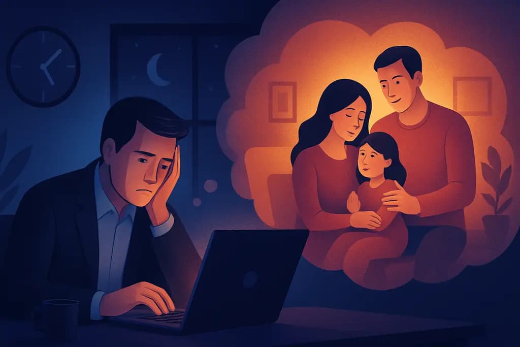 Dream illustration: Working late and missing family moments