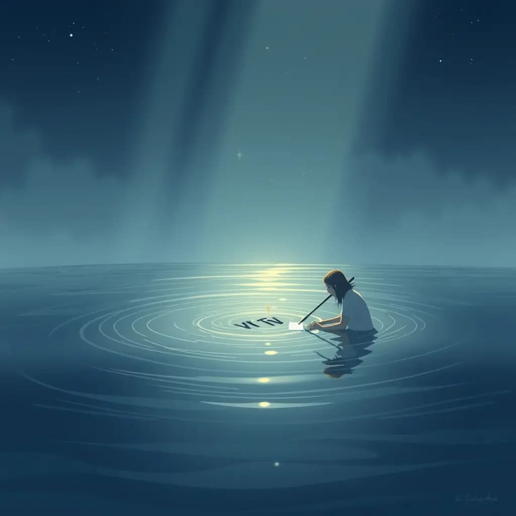 Dream illustration: Writing on water