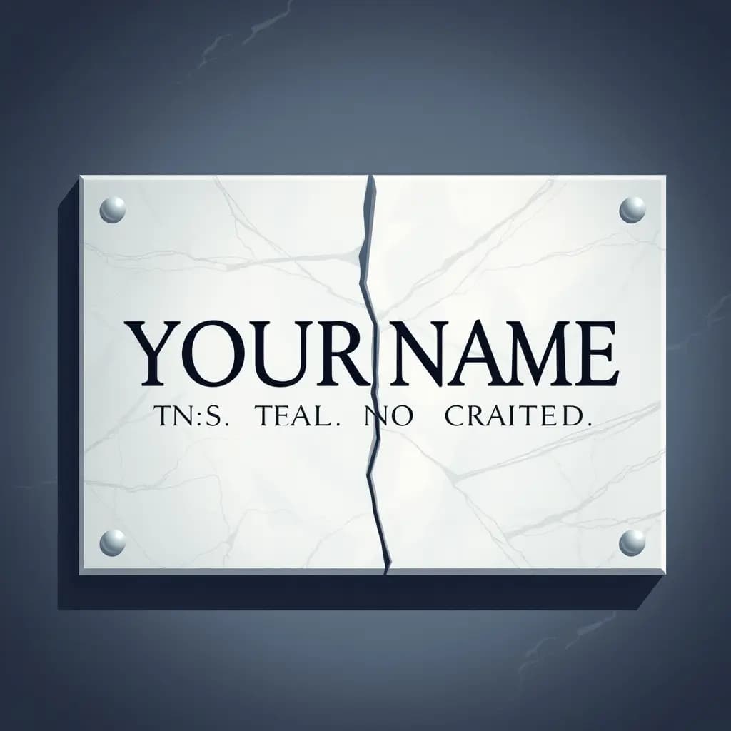 Dream illustration: Your Name On a Marble Plaque That Cracks